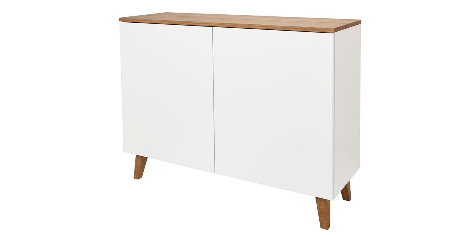 Kommode mit 2 Türen weiß Meblomaster Sideboard Mehrzweckschrank